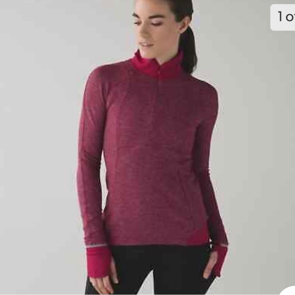 Lululemon Rula Run heather berry half zip top